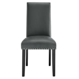 Parcel Gray Dining Faux Leather Side Chair - Ornate Home