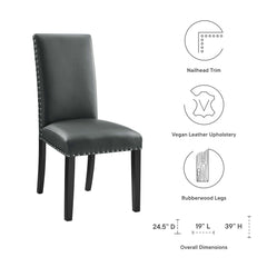 Parcel Gray Dining Faux Leather Side Chair - Ornate Home