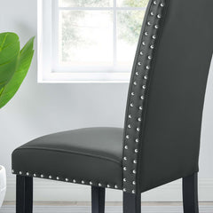 Parcel Gray Dining Faux Leather Side Chair - Ornate Home