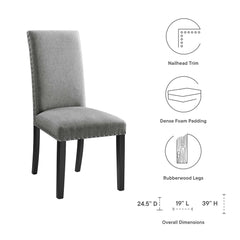 Parcel Light Gray Dining Upholstered Fabric Side Chair - Ornate Home