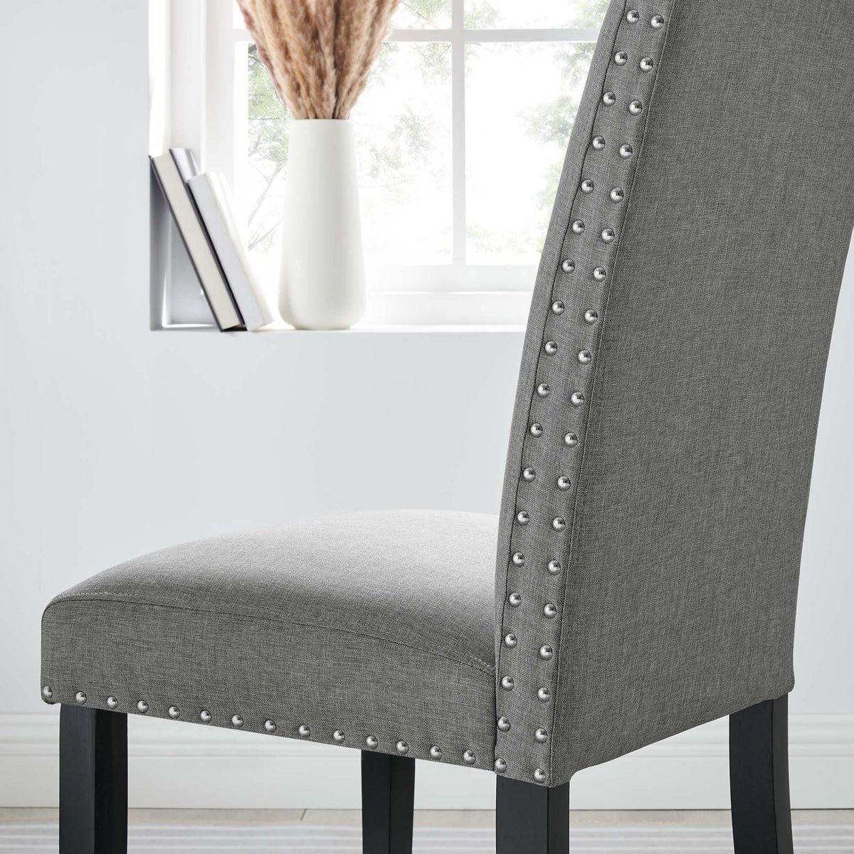Parcel Light Gray Dining Upholstered Fabric Side Chair - Ornate Home