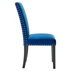 Parcel Navy Performance Velvet Dining Side Chairs (Set of 2) - Ornate Home