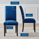 Parcel Navy Performance Velvet Dining Side Chairs (Set of 2) - Ornate Home