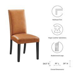 Parcel Tan Dining Faux Leather Side Chair - Ornate Home