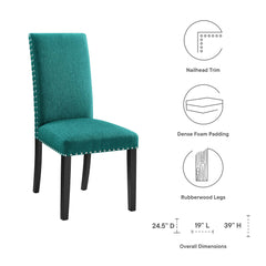 Parcel Teal Dining Upholstered Fabric Side Chair - Ornate Home