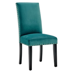 Parcel Teal Performance Velvet Dining Side Chairs (Set of 2) - Ornate Home