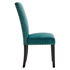 Parcel Teal Performance Velvet Dining Side Chairs (Set of 2) - Ornate Home