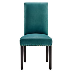Parcel Teal Performance Velvet Dining Side Chairs (Set of 2) - Ornate Home