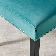 Parcel Teal Performance Velvet Dining Side Chairs (Set of 2) - Ornate Home