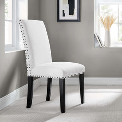 Parcel White Dining Upholstered Fabric Side Chair - Ornate Home