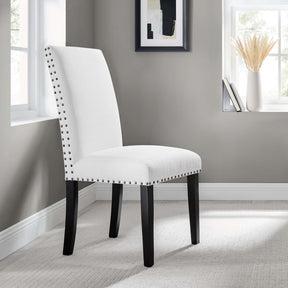 Parcel White Dining Upholstered Fabric Side Chair - Ornate Home