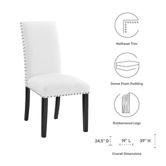 Parcel White Dining Upholstered Fabric Side Chair - Ornate Home