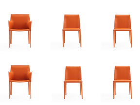 Paris 6-Piece Dining Chairs in Coral - Ornate Home