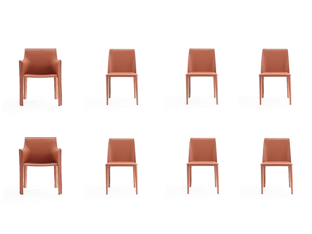 Paris 8-Piece Dining Chairs in Clay - Ornate Home