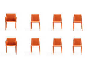 Paris 8-Piece Dining Chairs in Coral - Ornate Home