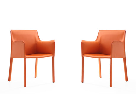 Paris Armchair in Coral (set of 2) - Ornate Home