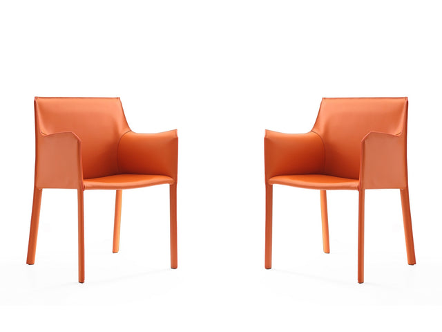 Paris Armchair in Coral (set of 2) - Ornate Home