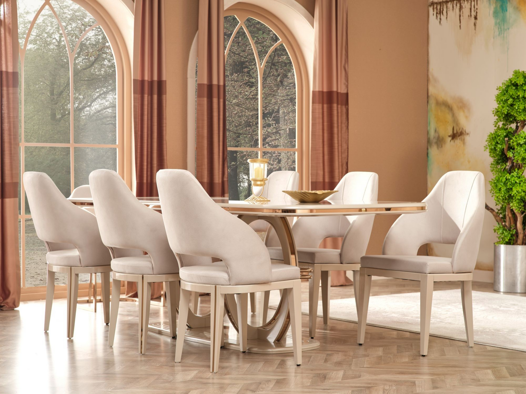 Paris Beige Dining Table (78") - Ornate Home