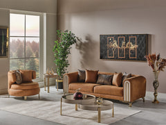 Paris Brown 3-pieces (Sofa & Loveseat & Chair) Living Room Set - Ornate Home