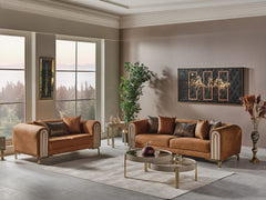 Paris Brown 3-pieces (Sofa & Loveseat & Chair) Living Room Set - Ornate Home