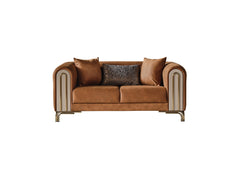 Paris Brown Stationary Loveseat - Ornate Home