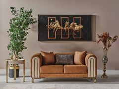 Paris Brown Stationary Loveseat - Ornate Home