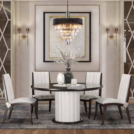 Paris Chic Espresso 60" Round Dining Table - Ornate Home