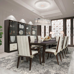 Paris Chic Espresso/Doeskin Dining Arm Chair - Ornate Home