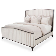 Paris Chic Espresso/Ivory Channel Tufted Panel Bed - Ornate Home