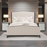 Paris Chic Espresso/Ivory Channel Tufted Panel Bed - Ornate Home