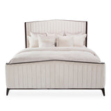 Paris Chic Espresso/Ivory Channel Tufted Panel Bed - Ornate Home