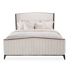 Paris Chic Espresso/Ivory Channel Tufted Panel Bed - Ornate Home