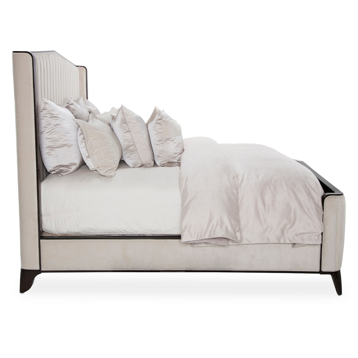 Paris Chic Espresso/Ivory Channel Tufted Panel Bed - Ornate Home