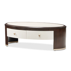 Paris Chic Espresso Oval Cocktail Table - Ornate Home