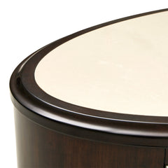 Paris Chic Espresso Oval Cocktail Table - Ornate Home