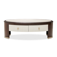 Paris Chic Espresso Oval Cocktail Table - Ornate Home