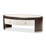 Paris Chic Espresso Oval Cocktail Table - Ornate Home