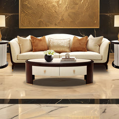 Paris Chic Espresso Oval Cocktail Table - Ornate Home