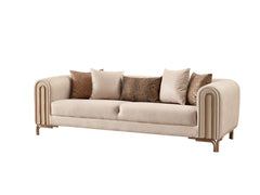 Paris Cream 3-pieces (Sofa & Loveseat & Chair) Living Room Set - Ornate Home