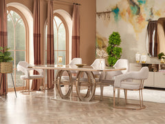 Paris Cream Dining Room Set (Consol With Mirror & Dining Table & 6 Dining Chair) - Ornate Home