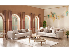 Paris Cream Stationary 4 Seat Sofa - Ornate Home