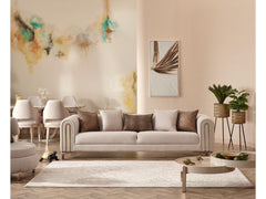 Paris Cream Stationary 4 Seat Sofa - Ornate Home