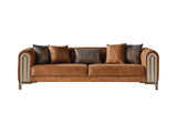 Paris Brown Stationary 4 Seat Sofa
