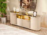 Paris Cream Dining Room Set (Consol With Mirror & Dining Table & 6 Dining Chair)