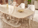 Paris Cream Dining Room Set (Consol With Mirror & Dining Table & 6 Dining Chair)