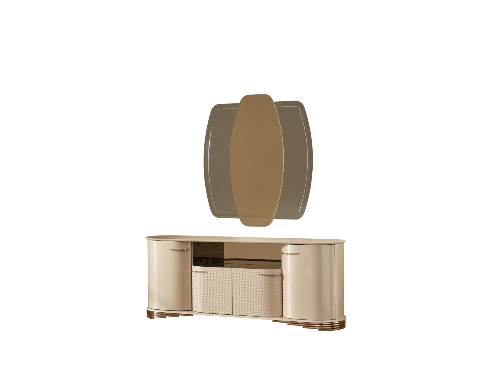 Paris Cream Consol With Mirror