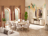 Paris Cream Dining Room Set (Consol With Mirror & Dining Table & 6 Dining Chair)