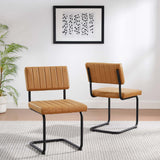 Parity Black/Tan Vegan Leather Dining Side Chairs (Set of 2) - Ornate Home