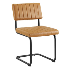 Parity Black/Tan Vegan Leather Dining Side Chairs (Set of 2) - Ornate Home