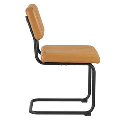 Parity Black/Tan Vegan Leather Dining Side Chairs (Set of 2) - Ornate Home